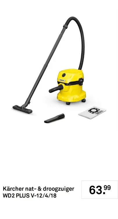Aanbieding: Nat- & droogzuiger WD2 PLUS V-12/4/18