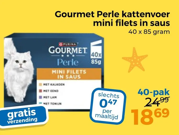 Aanbieding: Perle kattenvoer mini filets in saus