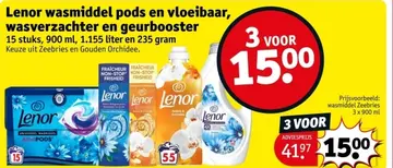 Aanbieding: Lenor wasmiddel pods en vloeibaar, wasverzachter en geurbooster