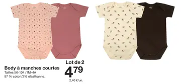 Offre: Body à manches courtes