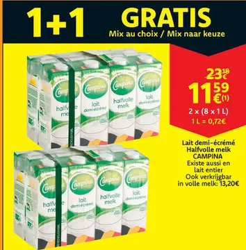 Offre: Lait demi-écrémé Halfvolle melk