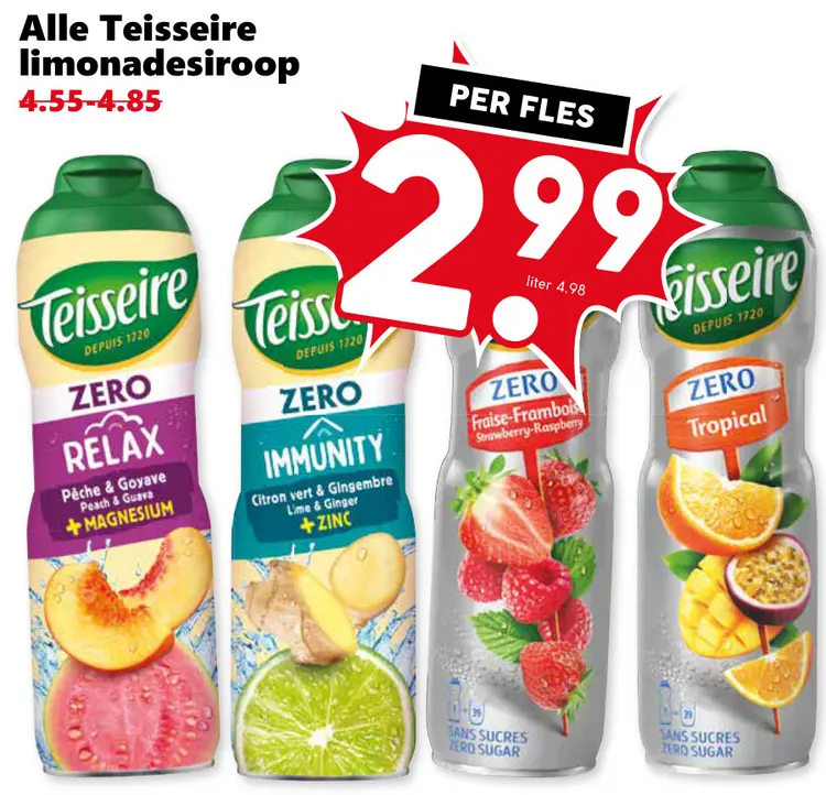 Aanbieding: Alle Teisseire limonadesiroop