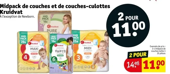 Offre: Midpack de couches et de couches-culottes