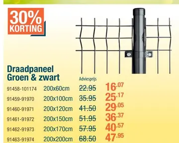 Aanbieding: Draadpaneel Groen & zwart