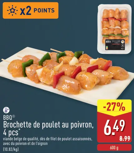 Offre: Brochette de poulet au poivron
