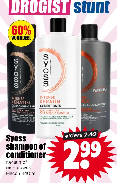 Aanbieding: Syoss shampoo of conditioner