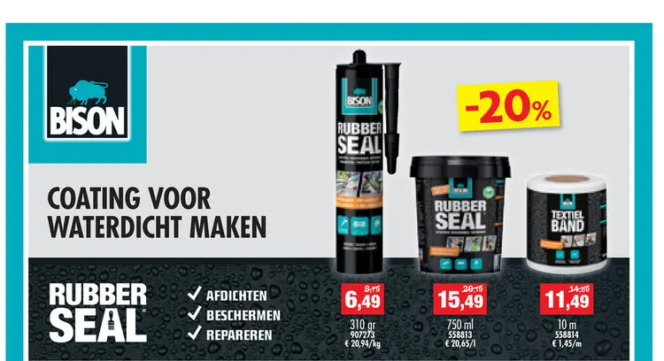 Promotie: Bison Rubber Seal voegkit 310g zwart