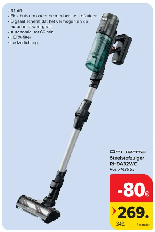 Promotie: Steelstofzuiger RH9A32WO
