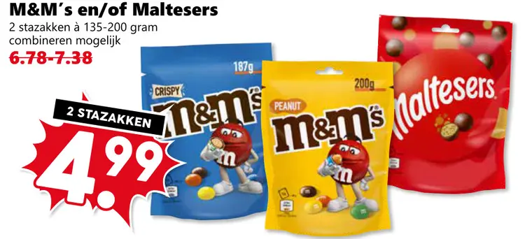 Aanbieding: M&M's en/of Maltesers