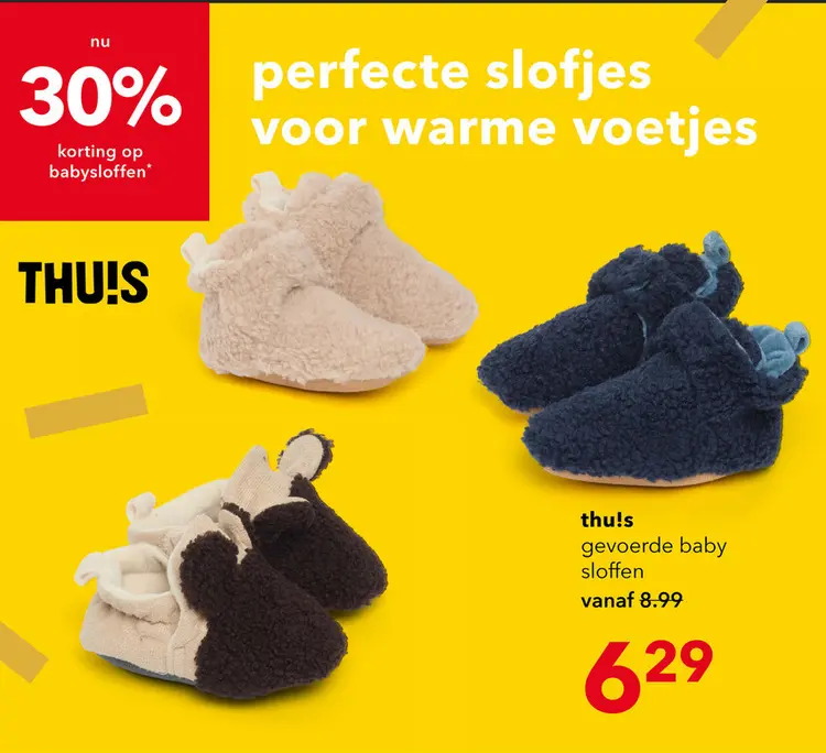 Aanbieding: gevoerde baby sloffen