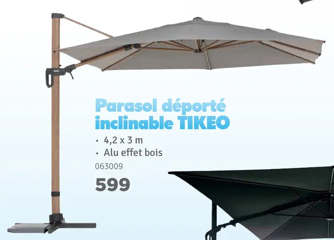 Offre: Parasol déporté inclinable TIKEO