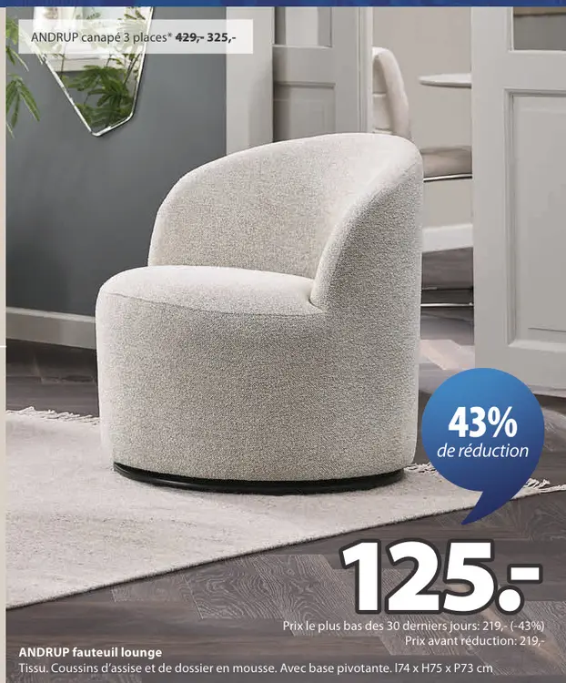 Offre: fauteuil lounge