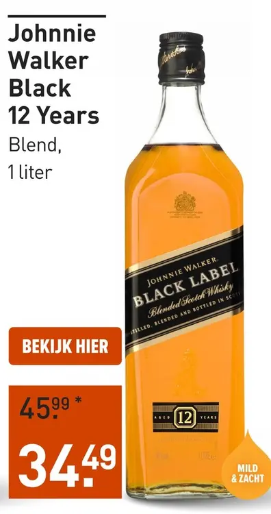 Aanbieding: Johnnie Walker Black 12 Years