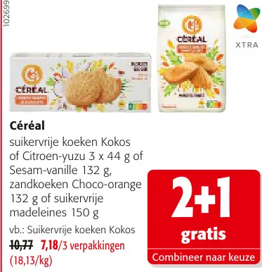 Promotie: suikervrije koeken Kokos of Citroen-yuzu of S