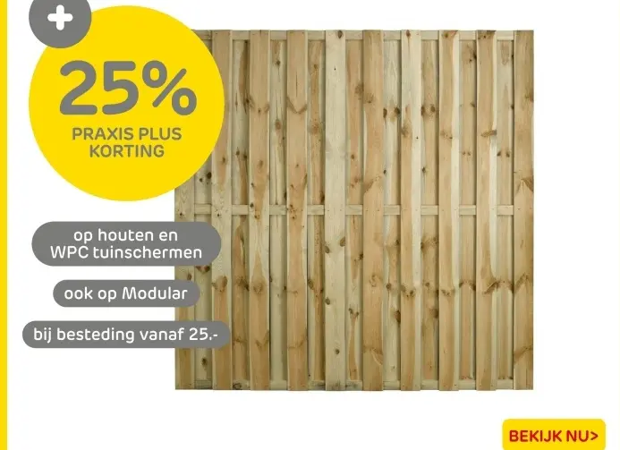 Aanbieding: houten en WPC tuinschermen