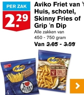 Aanbieding: Aviko Friet van ' Huis, schotel, Skinny Fries