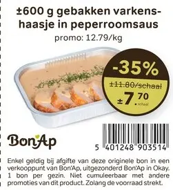Promotie: gebakken varkenshaasje in peperroomsaus