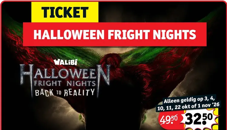 Aanbieding: Ticket Halloween Fright Nights - Back to Real