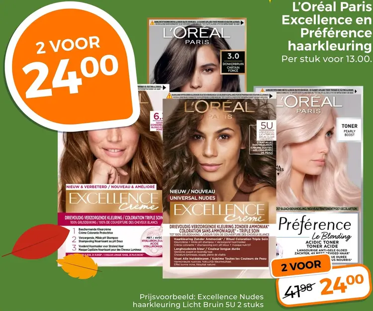 Aanbieding: Excellence en Préférence haarkleuring