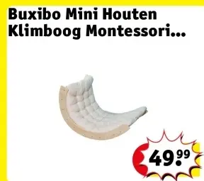 Aanbieding: Buxibo Mini Houten Klimboog Montessori Klimrek Inclusief Kussen