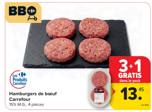 Offre: Hamburgers de bœuf