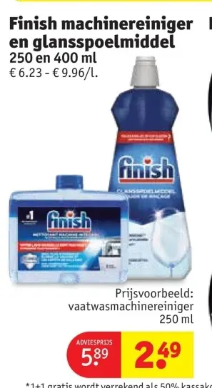Promotie: Finish machinereiniger en glansspoelmiddel