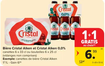 Offre: Bière Cristal Alken et Cristal Alken 0,0%