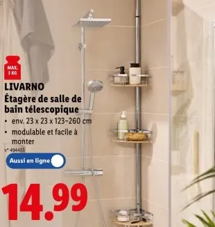 Offre: Étagère de salle de bain télescopique
