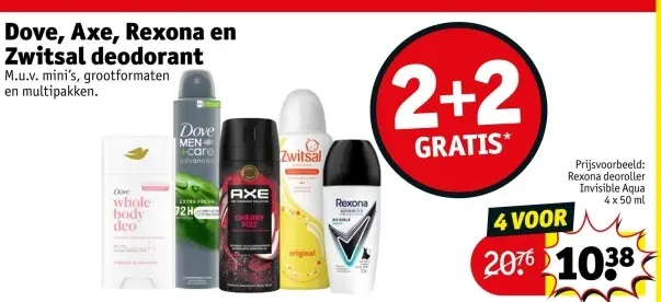 Aanbieding: Dove, Axe, Rexona en Zwitsal deodorant