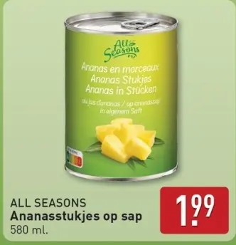 Aanbieding: Ananasstukjes op sap