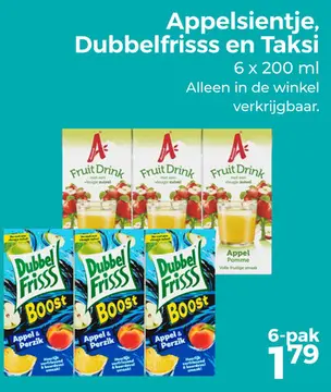 Aanbieding: Appelsientje, Dubbelfrisss en Taksi