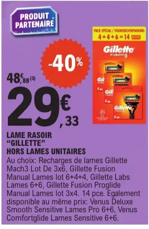Aanbieding: Lame rasoir "Gillette"