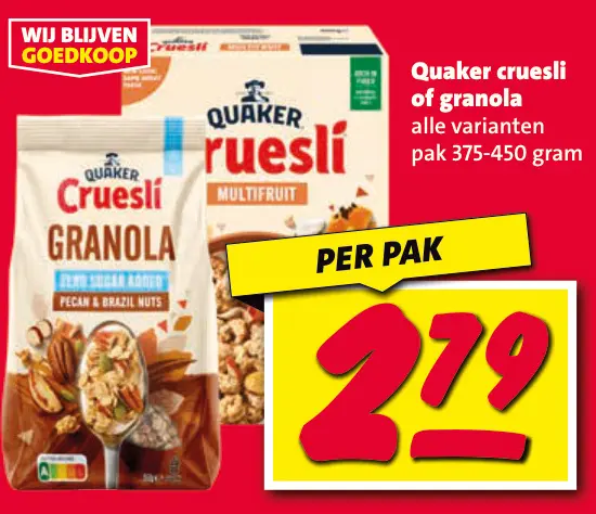 Aanbieding: Cruesli of granola