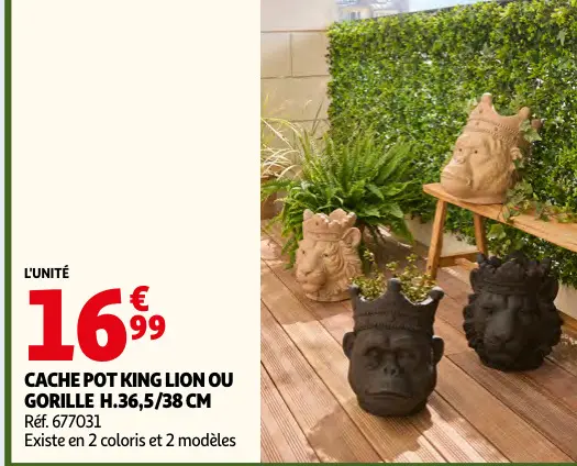 Promotie: Cache pot king lion ou gorille
