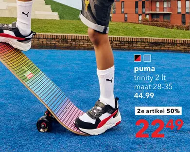 Aanbieding: Puma Trinity 2 LT Mid 90 PS kinder sneakers wit zwart