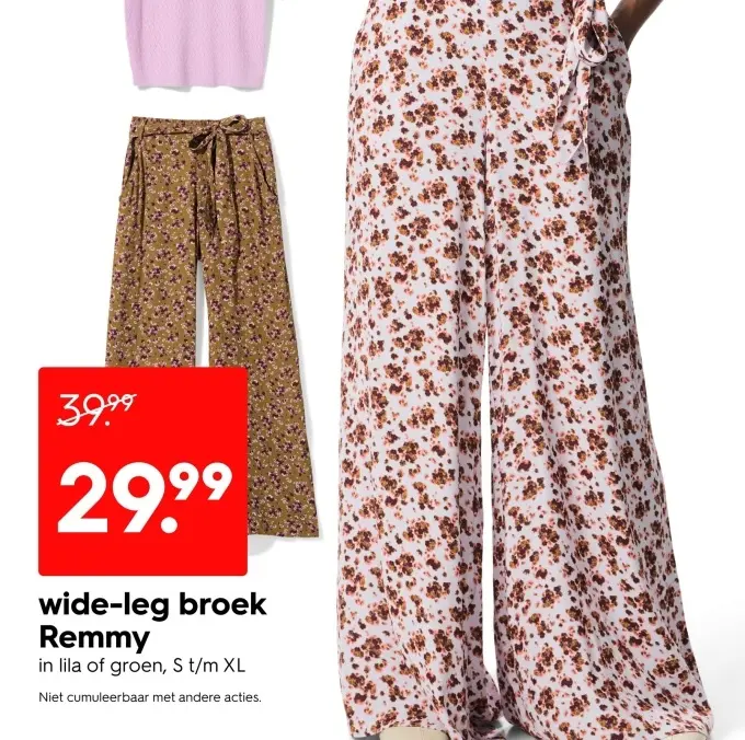 Promotie: wide-leg broek Remmy