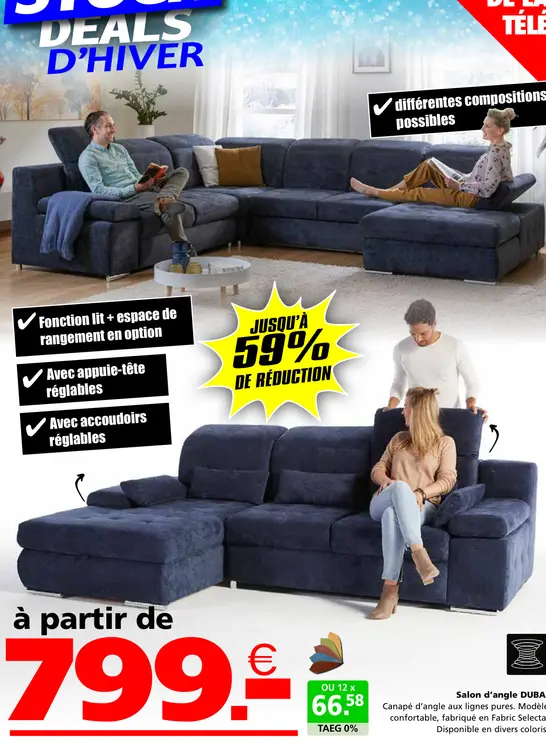 Offre: Salon d'angle DUBA