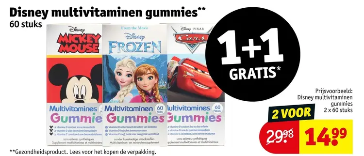 Aanbieding: Disney multivitaminen gummies