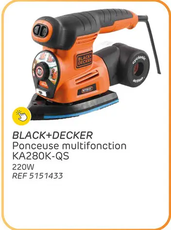 Offre: Ponceuse multi-fonctions black + decker 'ka280k-qs' 220w