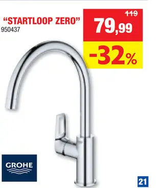 Promotie: GROHE Start Loop keukenkraan eengreeps