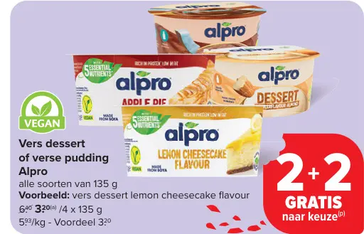 Aanbieding: Vers dessert of verse pudding