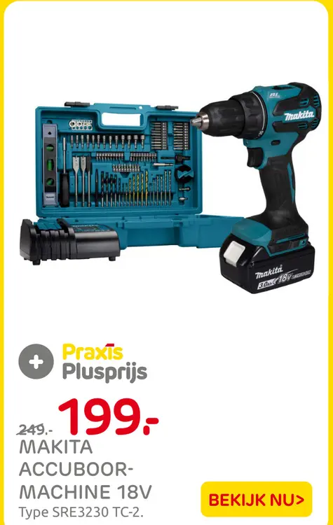 Aanbieding: Accuboor-machine 18v