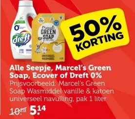 Aanbieding: Alle Seepje, Marcel's Green Soap, Ecover of D