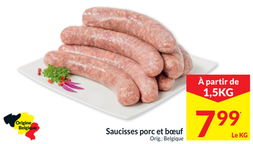 Offre: Saucisses porc et bœuf