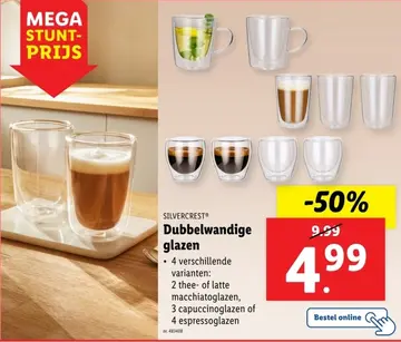 Aanbieding: Dubbelwandige glazen