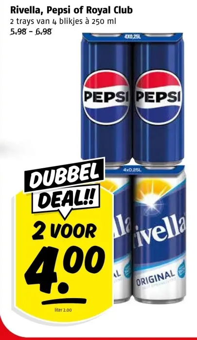 Aanbieding: Rivella, Pepsi of Royal Club