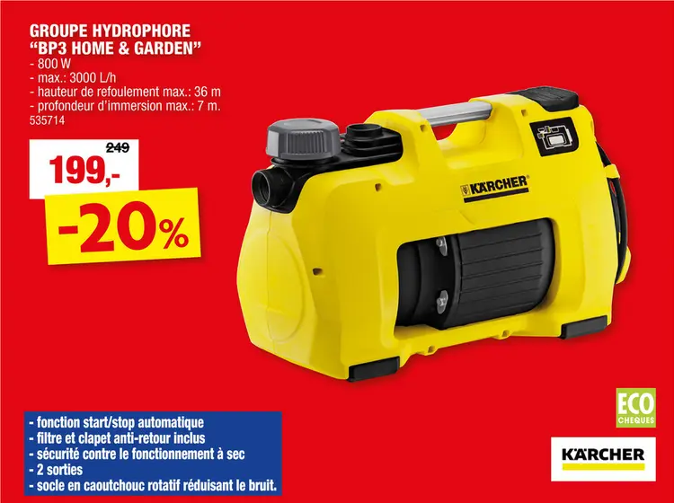Offre: Kà¤rcher BP3 groupe hydrophore 800W