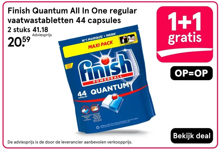 Aanbieding: Quantum All In One regular vaatwastabletten
