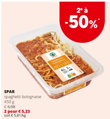Offre: spaghetti bolognaise