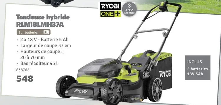 Offre: Tondeuse hybride RLM18LMH37A